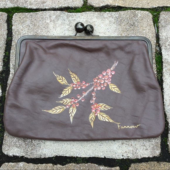 Vintage Farrow Brown Italian Leather Clutch